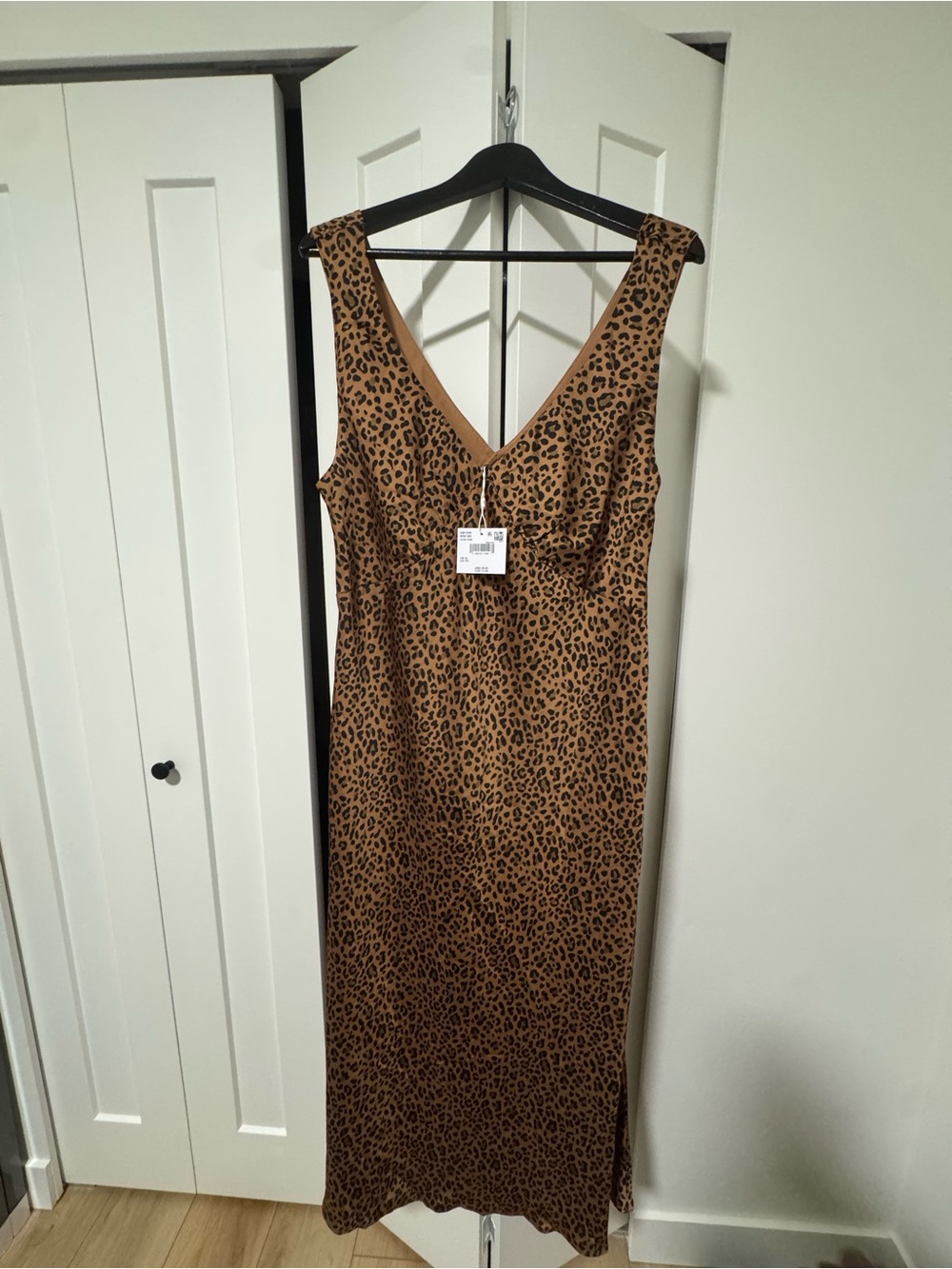 American Eagle Leopard Print V-Neck Slip Dress